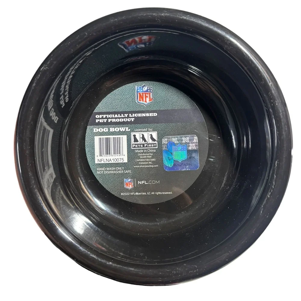 NFL Las Vegas Raiders Pets‎ First Dog Bowl Black Melamine Non-Slip NFLNA10075